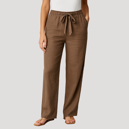 Women’s Breathable Linen Drawstring Trousers 1