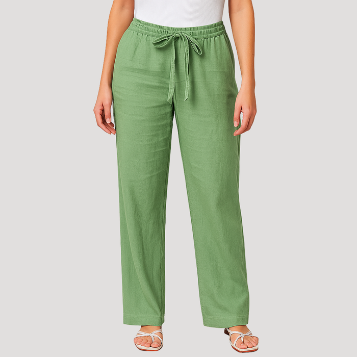 Women’s Breathable Linen Drawstring Trousers 2