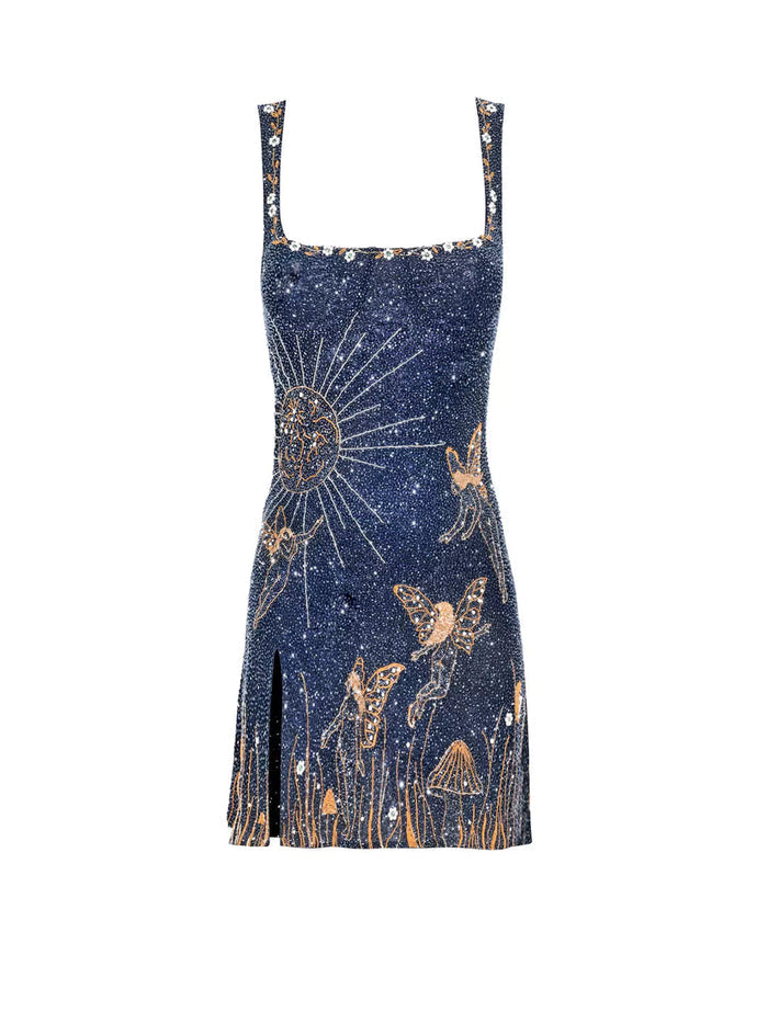 Bodycon Mini Dress for Women - Square Neck Sleeveless 0
