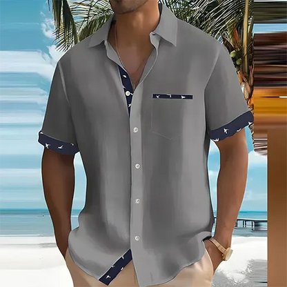 Men's Short Sleeve Summer Shirt with Breathable Fabric 2