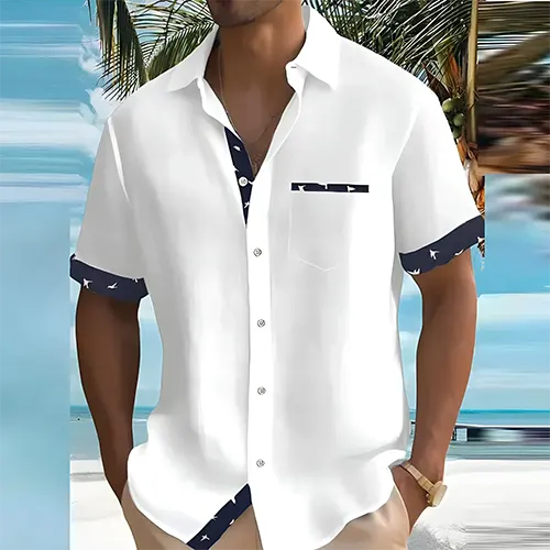 Men's Short Sleeve Summer Shirt with Breathable Fabric 4
