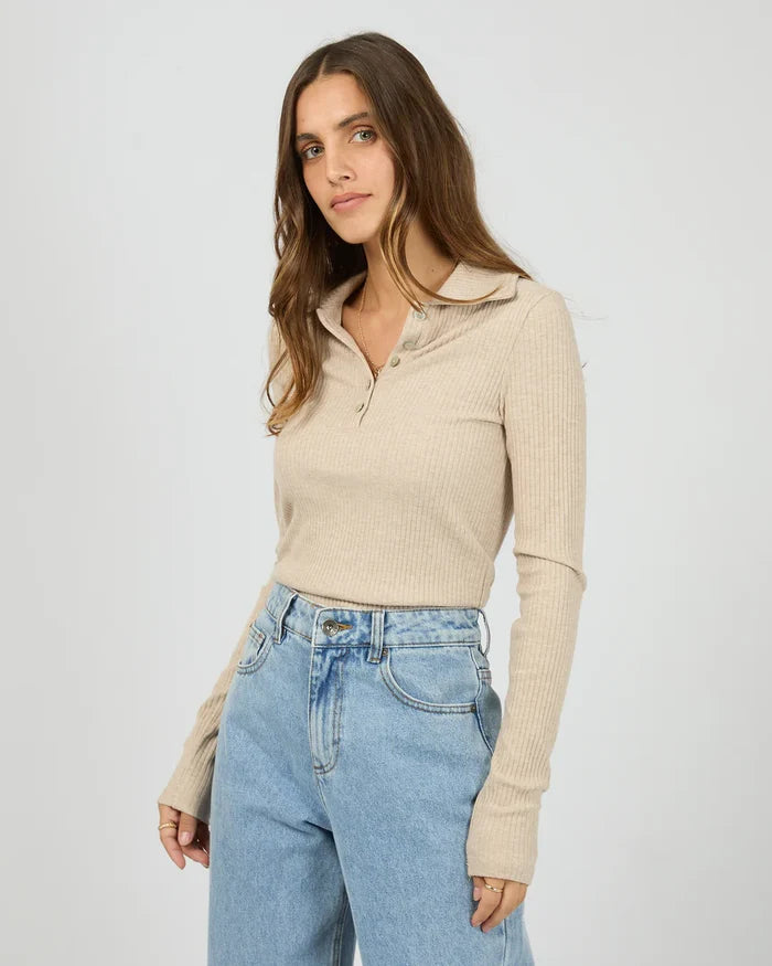 SILENT THEORY - ARIA KNIT TOP - Oat