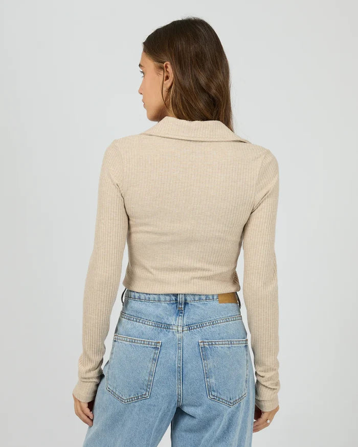 SILENT THEORY - ARIA KNIT TOP - Oat