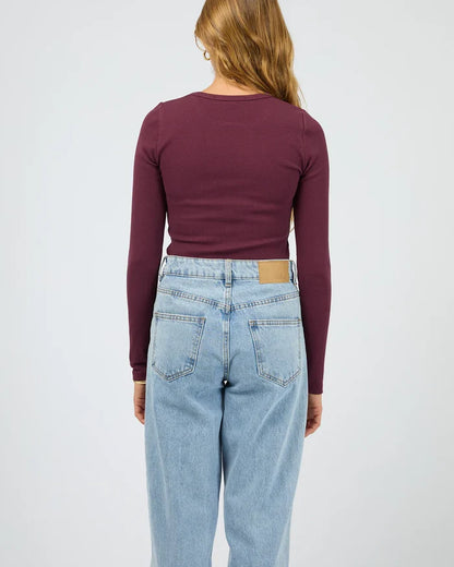 SILENT THEORY - RIB L/S TEE - Cherry