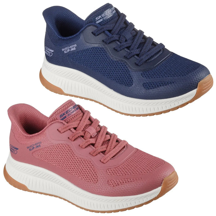 Skechers Ladies Slip-ins BOBS Squad 4 Staple Look Trainers 117624