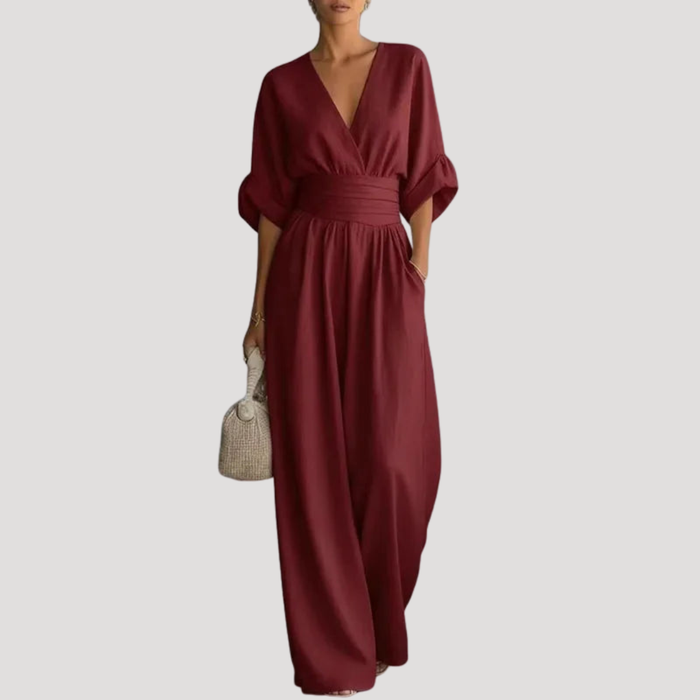 Women’s Summer Wide Leg V Neck Jumpsuit 0