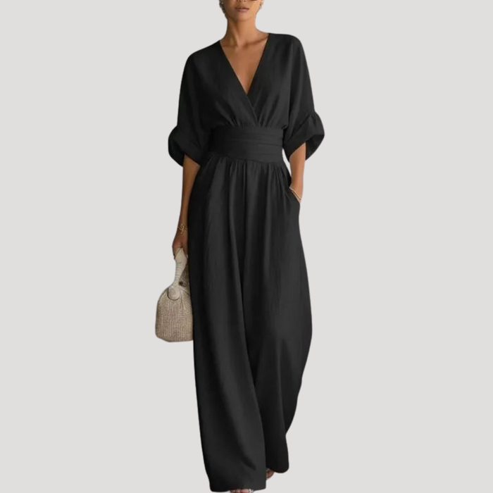 Women’s Summer Wide Leg V Neck Jumpsuit 1