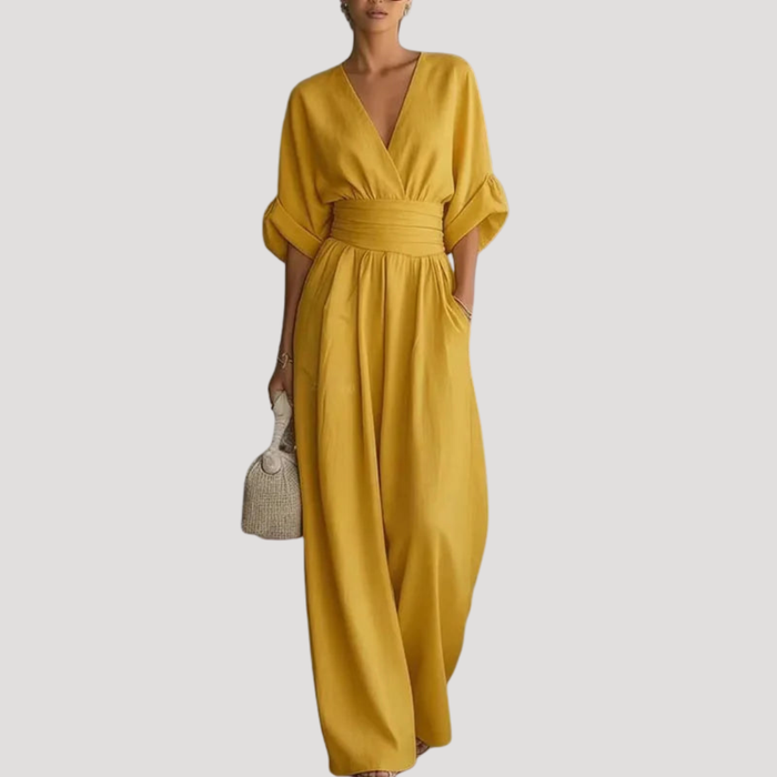 Women’s Summer Wide Leg V Neck Jumpsuit 2