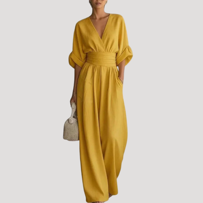 Women’s Summer Wide Leg V Neck Jumpsuit 2