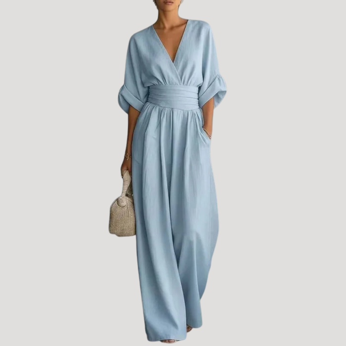 Women’s Summer Wide Leg V Neck Jumpsuit 3