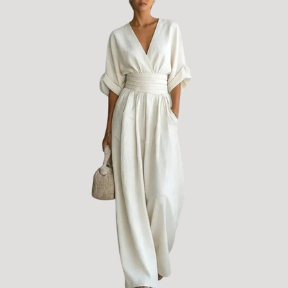 Women’s Summer Wide Leg V Neck Jumpsuit 4