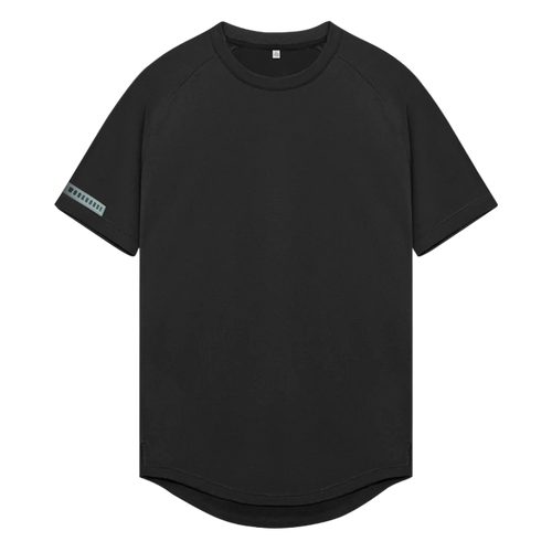 Black t-shirt on a white background