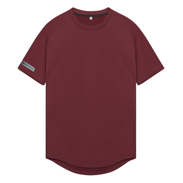 Maroon t-shirt on a white background