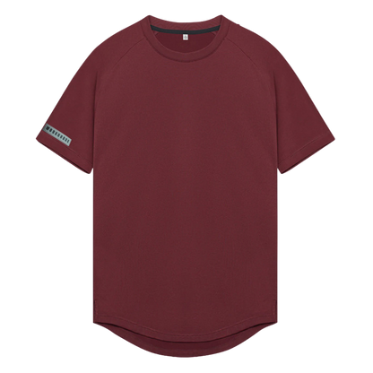 Maroon t-shirt on a white background