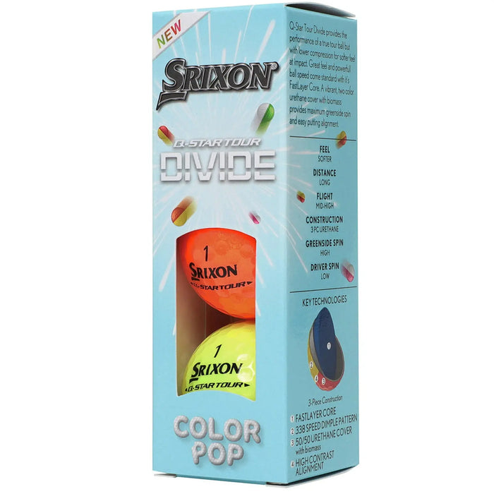 Srixon Q-Star Tour Divide Colour Pop Golf Balls