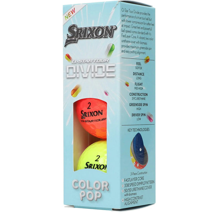 Srixon Q-Star Tour Divide Colour Pop Golf Balls