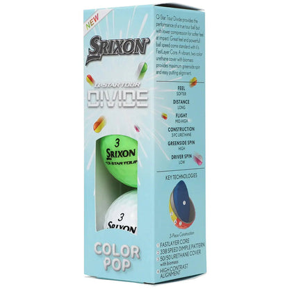 Srixon Q-Star Tour Divide Colour Pop Golf Balls