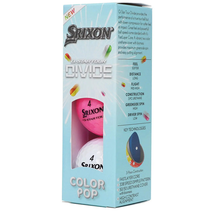 Srixon Q-Star Tour Divide Colour Pop Golf Balls