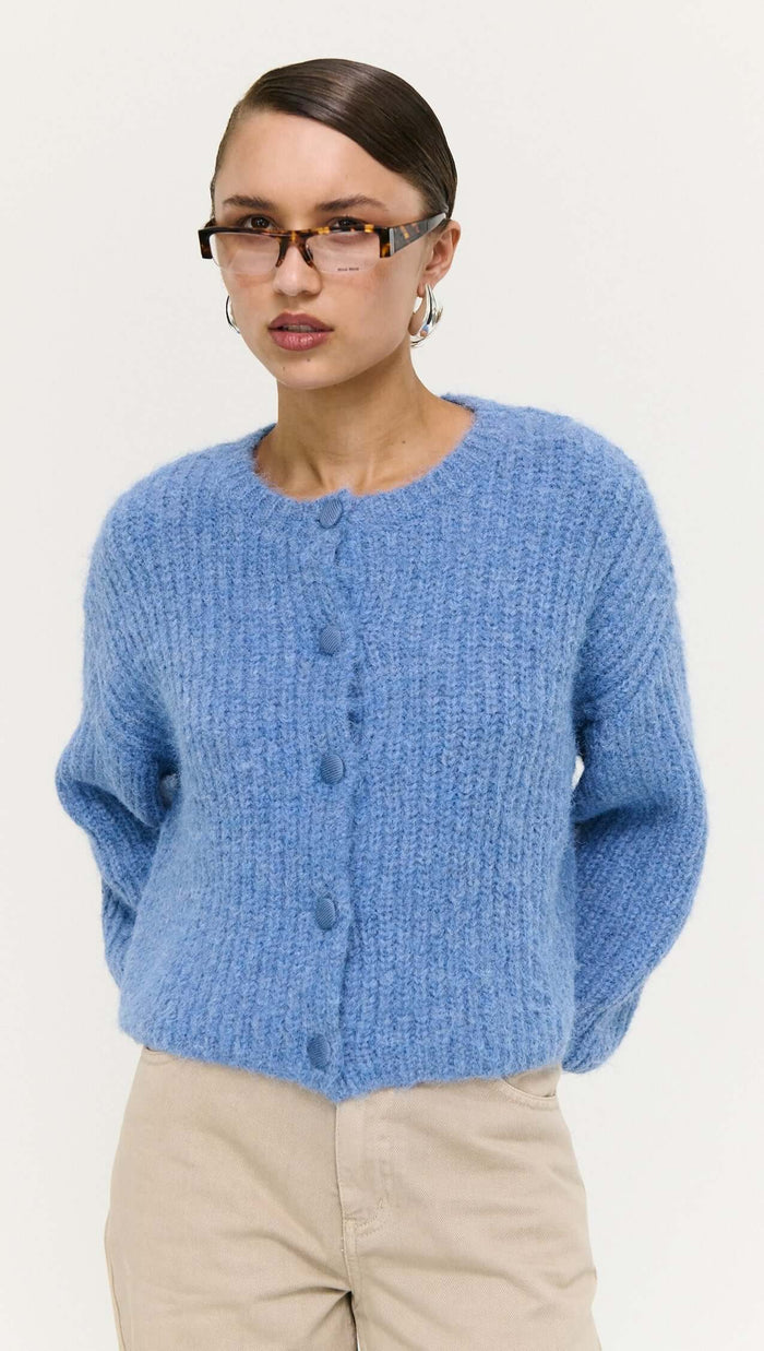 STAPLE THE LABEL - ELOWEN CARDIGAN - Steel Blue