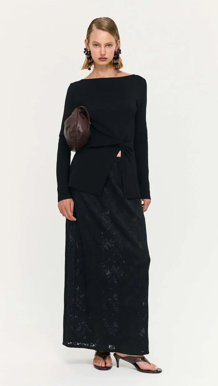 STAPLE THE LABEL - MIYA TWIST KNIT TOP - Black