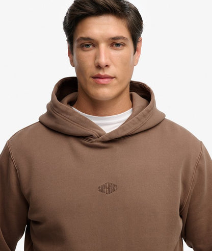 SUPERDRY - MICRO LOGO HOOD - Shitake Brown