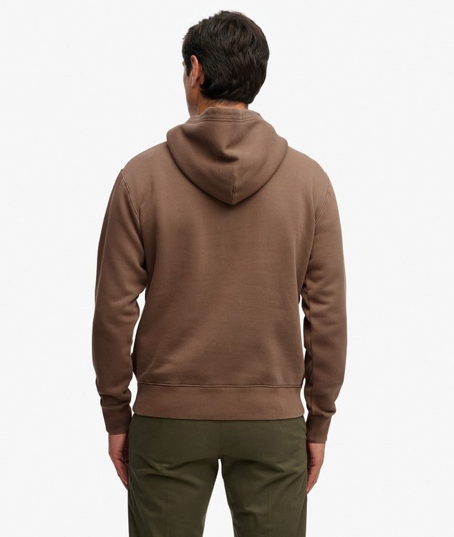 SUPERDRY - MICRO LOGO HOOD - Shitake Brown