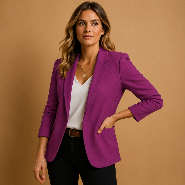 Women's Black Blazer, Elegant Cut with Long Sleeves, Perfect for the Office and Meetings 11