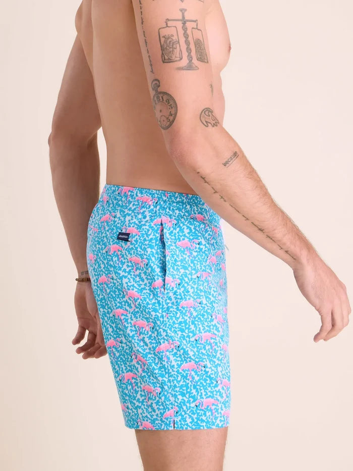 The Domingos Are For Flamingos 7" (Classic Swim Trunk) - Image 3 - Chubbies Shorts
