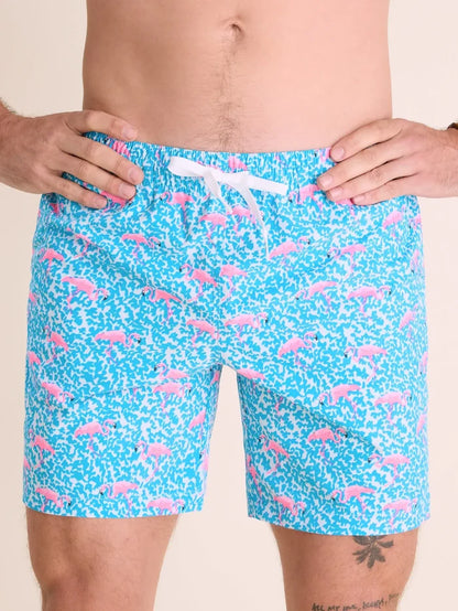 The Domingos Are For Flamingos 7" (Classic Swim Trunk) - Image 4 - Chubbies Shorts