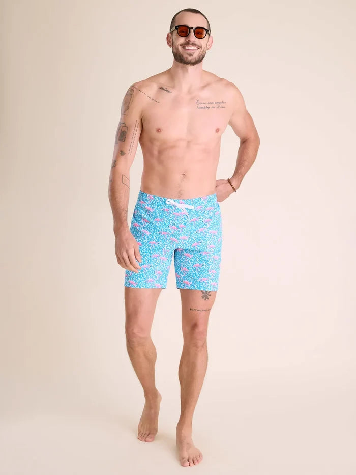 The Domingos Are For Flamingos 7" (Classic Swim Trunk) - Image 6 - Chubbies Shorts