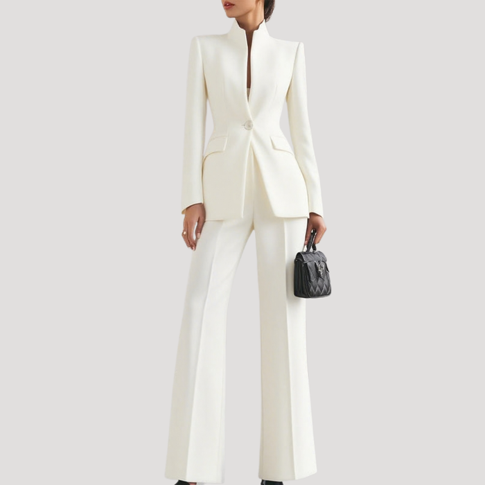 Women’s Elegant Blazer Trouser Suit Two-Piece Set 2