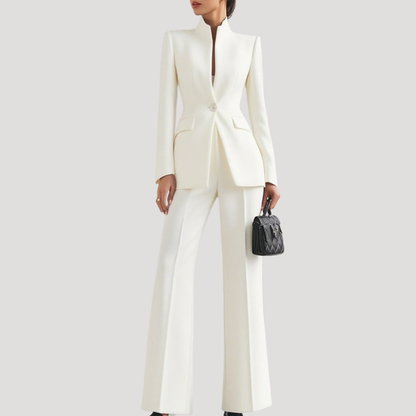 Women’s Elegant Blazer Trouser Suit Two-Piece Set 2