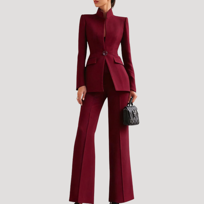 Women’s Elegant Blazer Trouser Suit Two-Piece Set 3