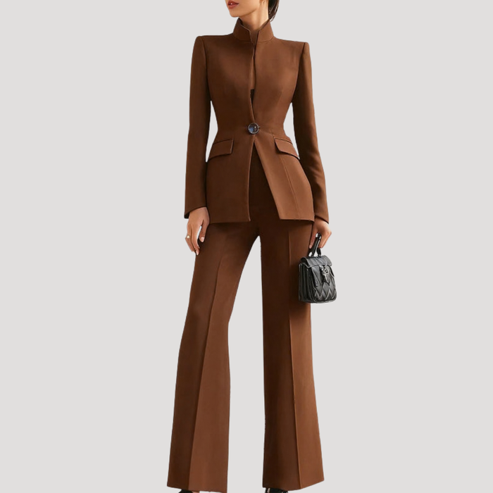 Women’s Elegant Blazer Trouser Suit Two-Piece Set 4