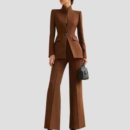Women’s Elegant Blazer Trouser Suit Two-Piece Set 4