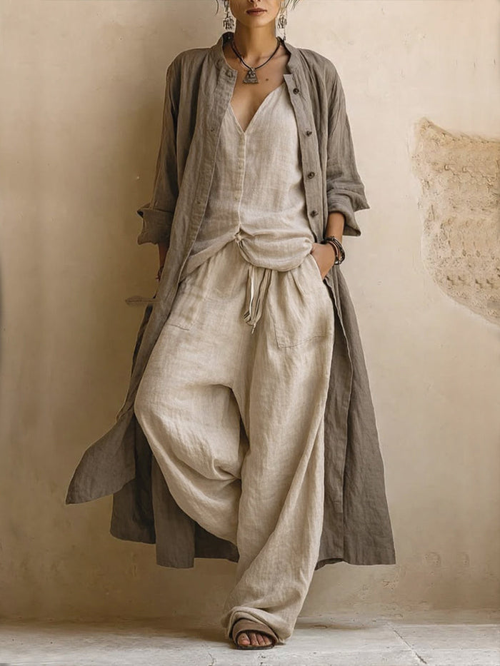 Boreal 3-Piece Set | Cotton Linen Blend, Bohemian Style 0