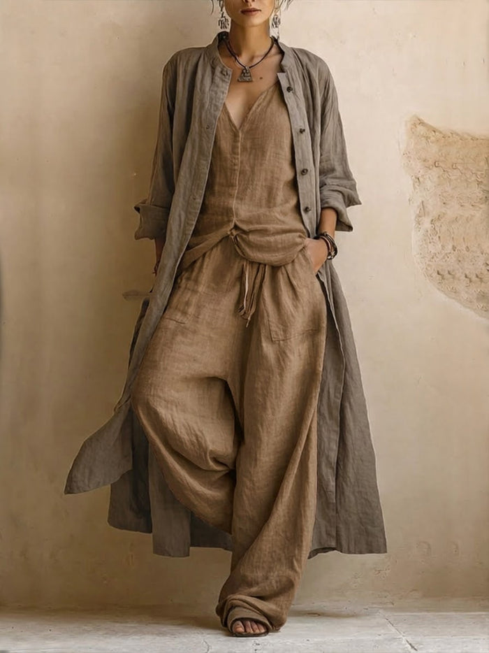 Boreal 3-Piece Set | Cotton Linen Blend, Bohemian Style 1