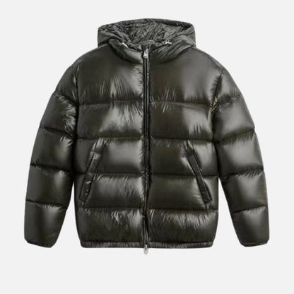 Women’s Black Puffer Jacket – Warm Winter Short Down Coat
