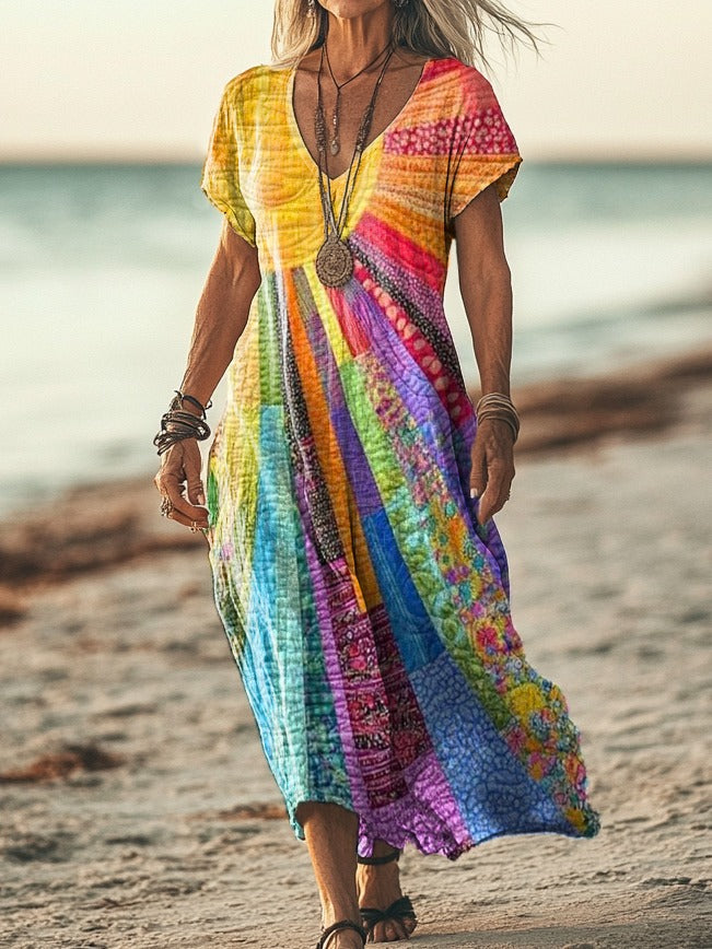 Bohemian Sun Design Dress 0