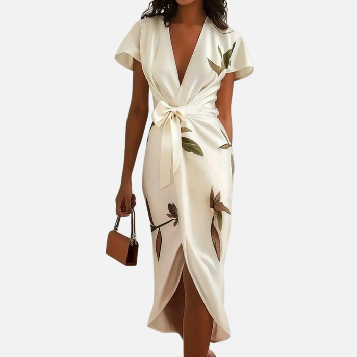 Women's Boho Summer Wrap Dress Belted