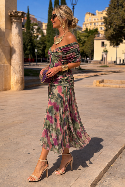 Chiffon Maxi Dress with V-Neck for Women 4