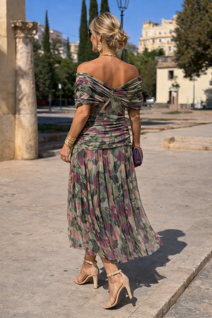 Chiffon Maxi Dress with V-Neck for Women 5