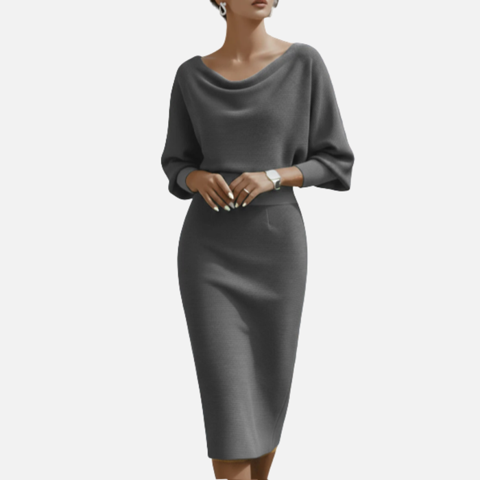 Women's Cowl Neck Midi Dress
