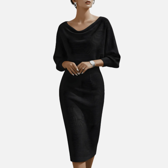 Women's Cowl Neck Midi Dress