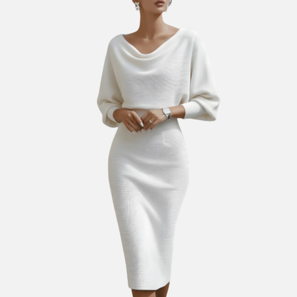 Women's Cowl Neck Midi Dress