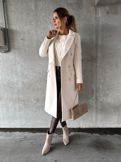 Helena | Women's Double Breasted Wool Coat Longline 0