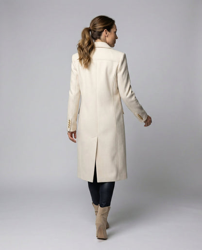 Helena | Women's Double Breasted Wool Coat Longline 2