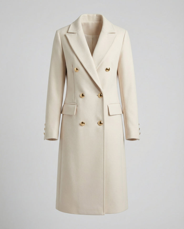Helena | Women's Double Breasted Wool Coat Longline 5