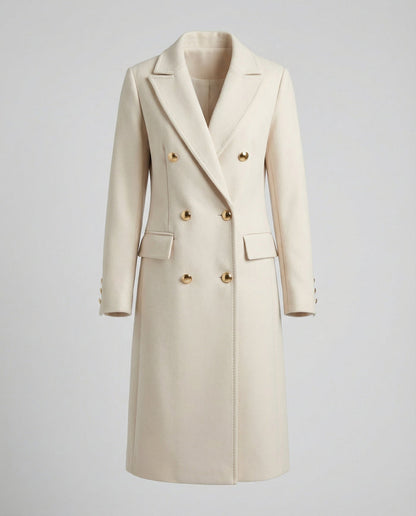 Helena | Women's Double Breasted Wool Coat Longline 5