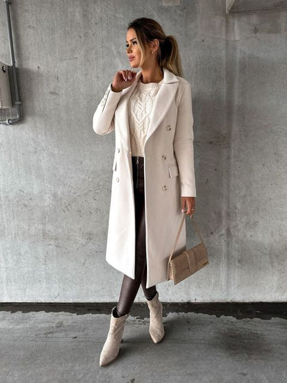 Helena | Women's Double Breasted Wool Coat Longline 6